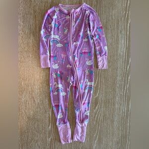Little Sleepies Pink Unicorn Footies One Piece 3T